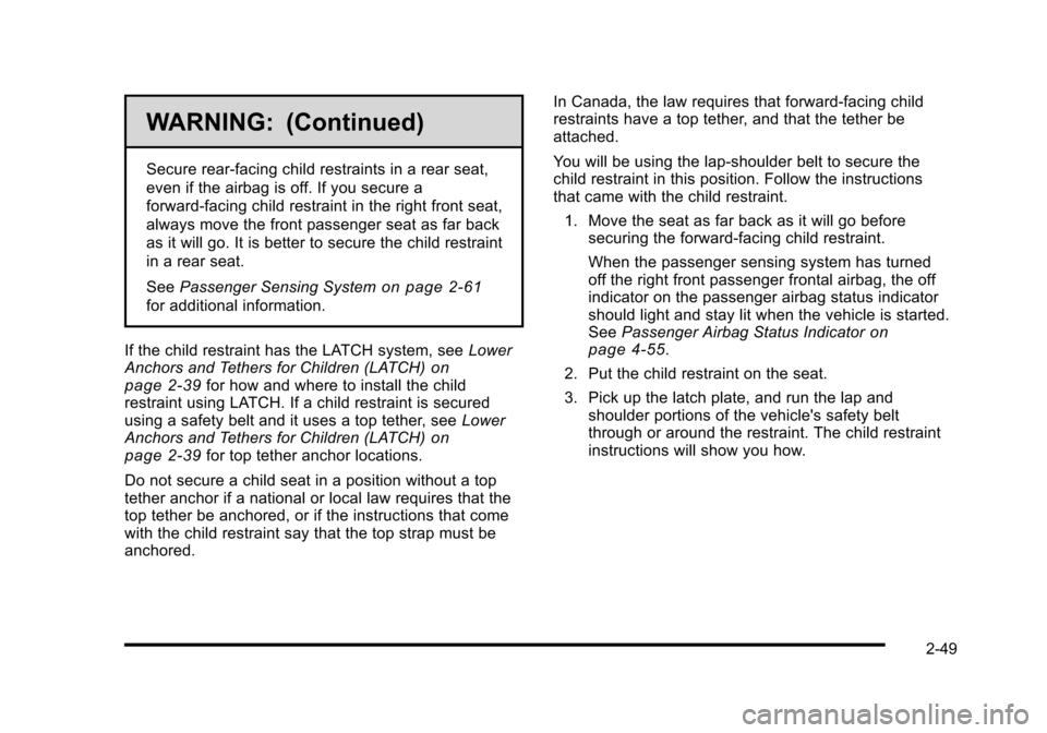 CADILLAC STS 2010 1.G Owners Manual 