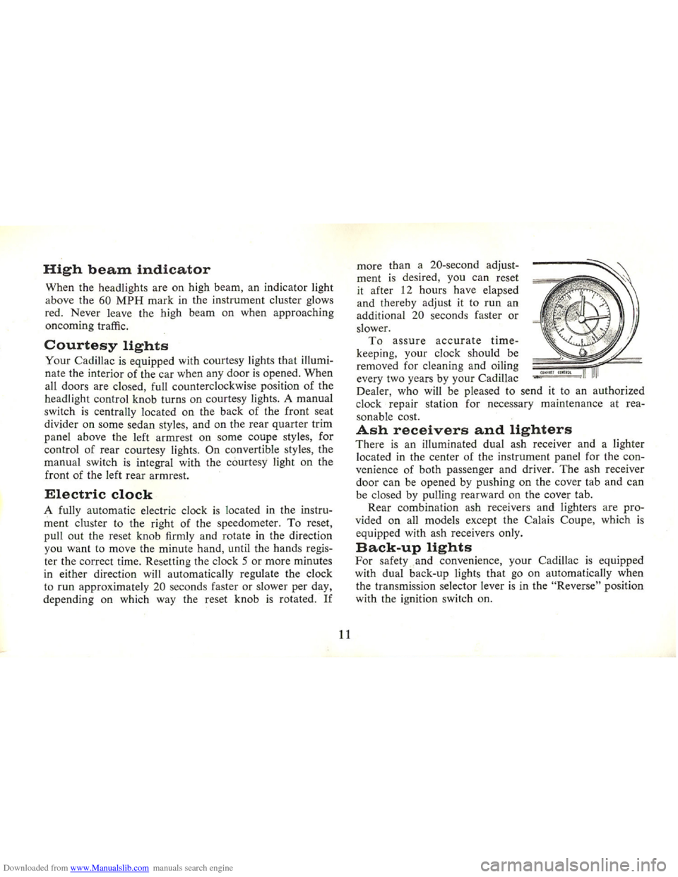 CADILLAC FLEETWOOD 75 1965 1.G Owners Manual Downloaded from www.Manualslib.com manuals search engine   