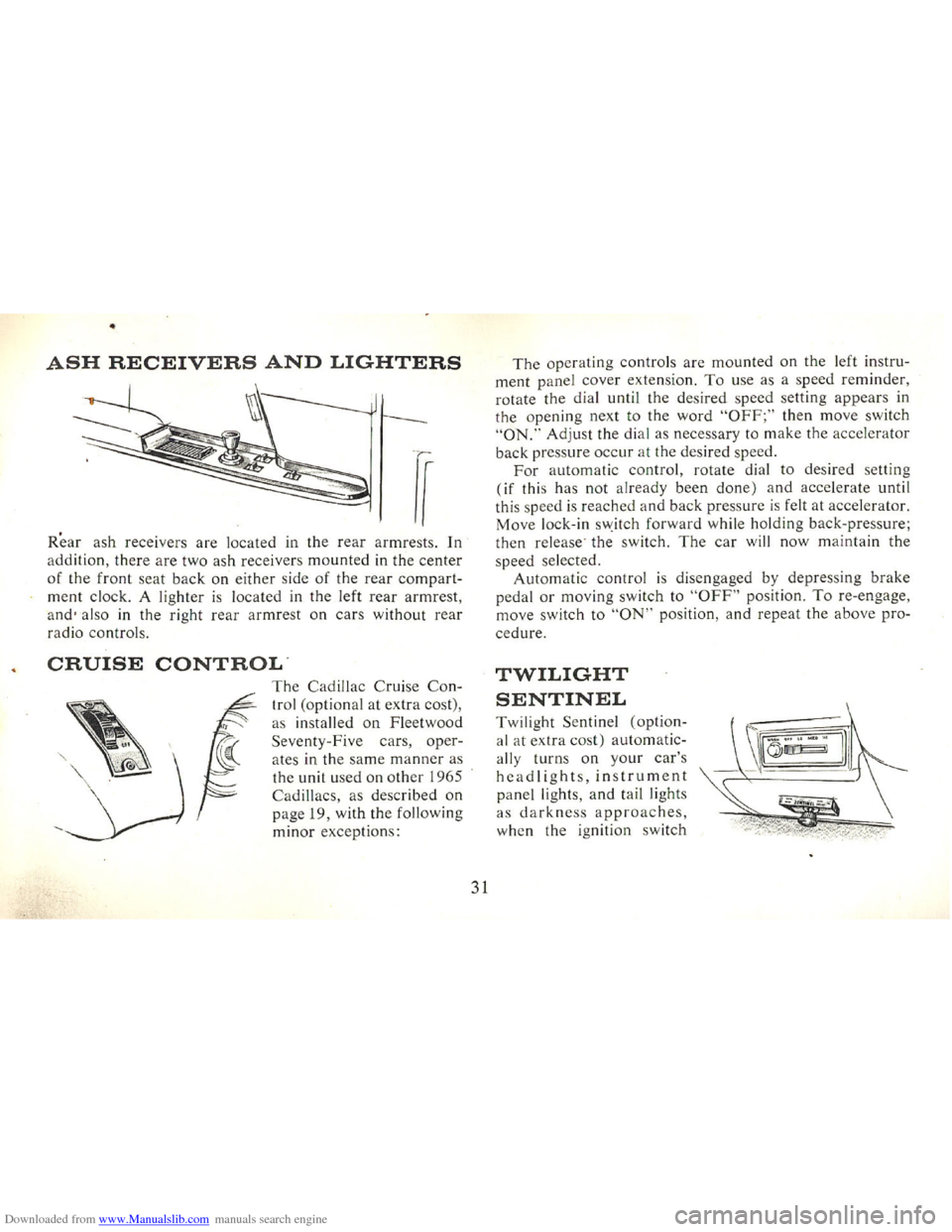 CADILLAC FLEETWOOD 75 1965 1.G Owners Manual Downloaded from www.Manualslib.com manuals search engine   