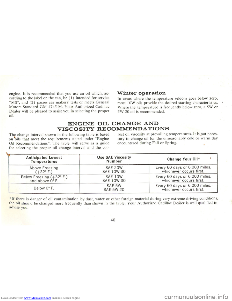 CADILLAC FLEETWOOD 75 1965 1.G Owners Manual Downloaded from www.Manualslib.com manuals search engine   
