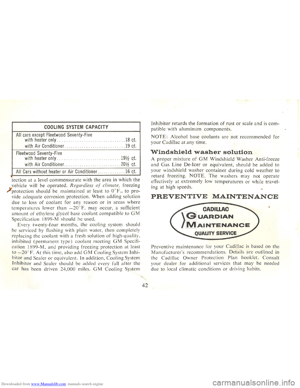 CADILLAC FLEETWOOD 75 1965 1.G Owners Manual Downloaded from www.Manualslib.com manuals search engine   