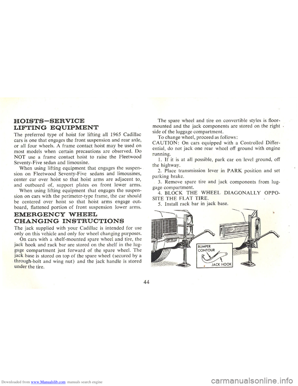 CADILLAC FLEETWOOD 75 1965 1.G Owners Manual Downloaded from www.Manualslib.com manuals search engine   