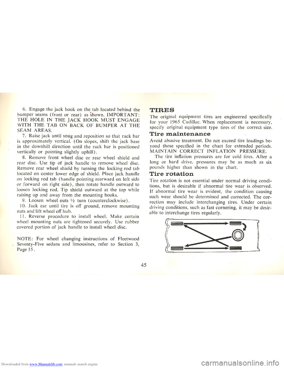 CADILLAC FLEETWOOD 75 1965 1.G Owners Manual Downloaded from www.Manualslib.com manuals search engine   