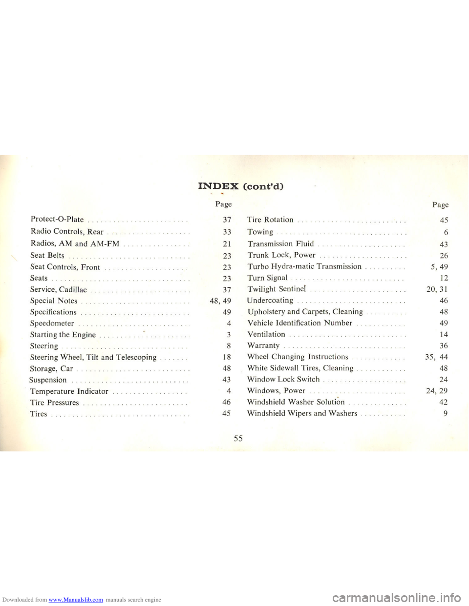 CADILLAC FLEETWOOD 75 1965 1.G Owners Manual Downloaded from www.Manualslib.com manuals search engine   