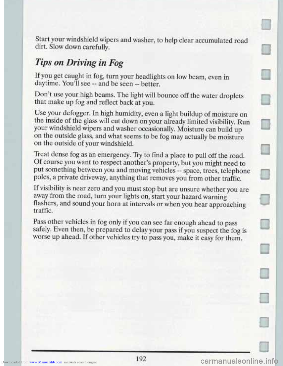 CADILLAC FLEETWOOD 1993 2.G Owners Manual Downloaded from www.Manualslib.com manuals search engine   