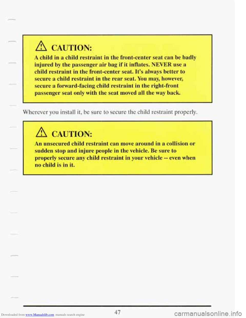 CADILLAC FLEETWOOD 1993 2.G Owners Manual Downloaded from www.Manualslib.com manuals search engine   