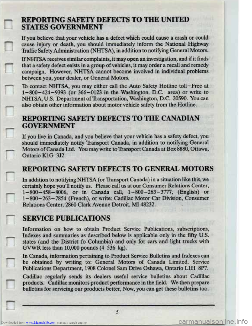 CADILLAC ELDORADO 1994 10.G Owners Manual Downloaded from www.Manualslib.com manuals search engine ll   