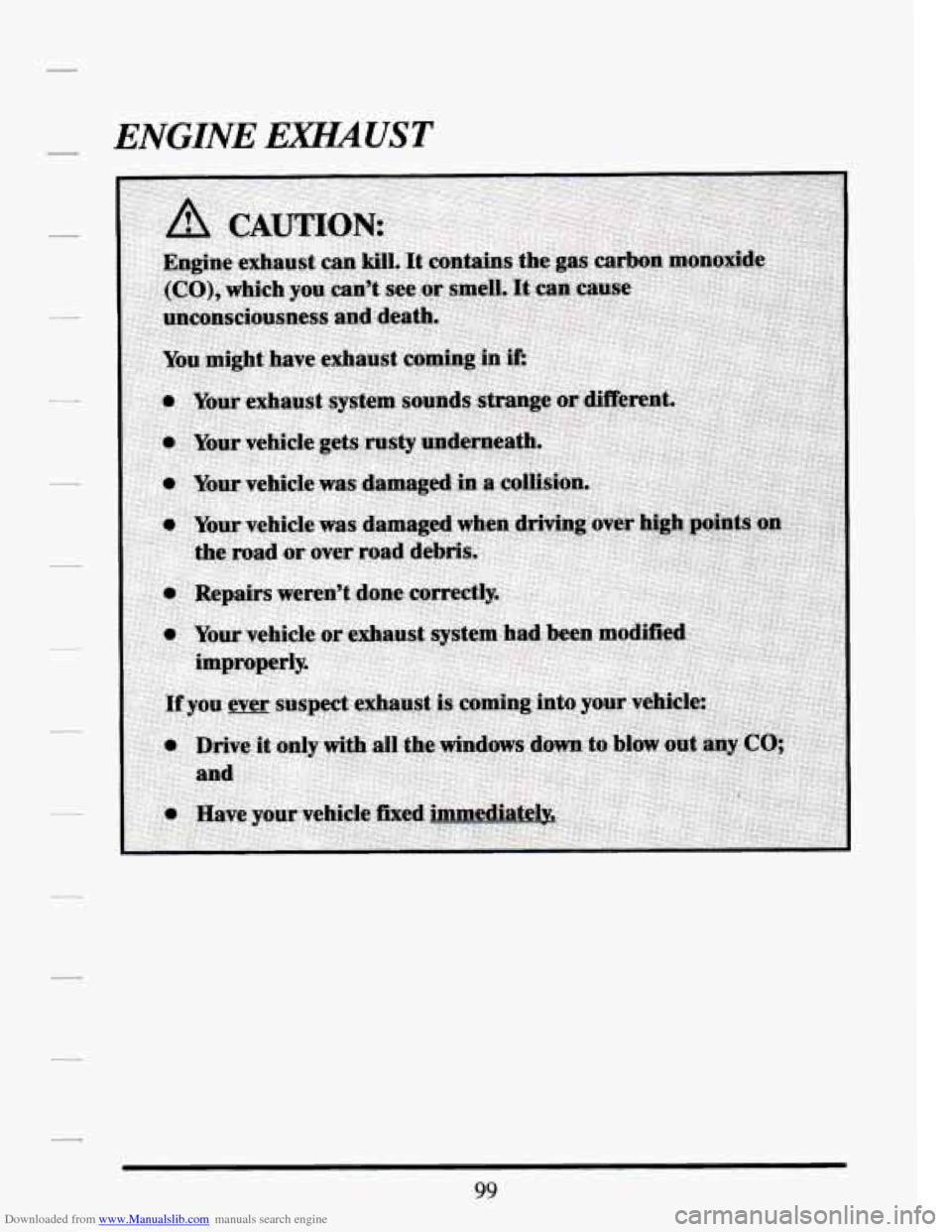 CADILLAC SEVILLE 1994 4.G Owners Manual Downloaded from www.Manualslib.com manuals search engine ENGINE EXHAUST   
