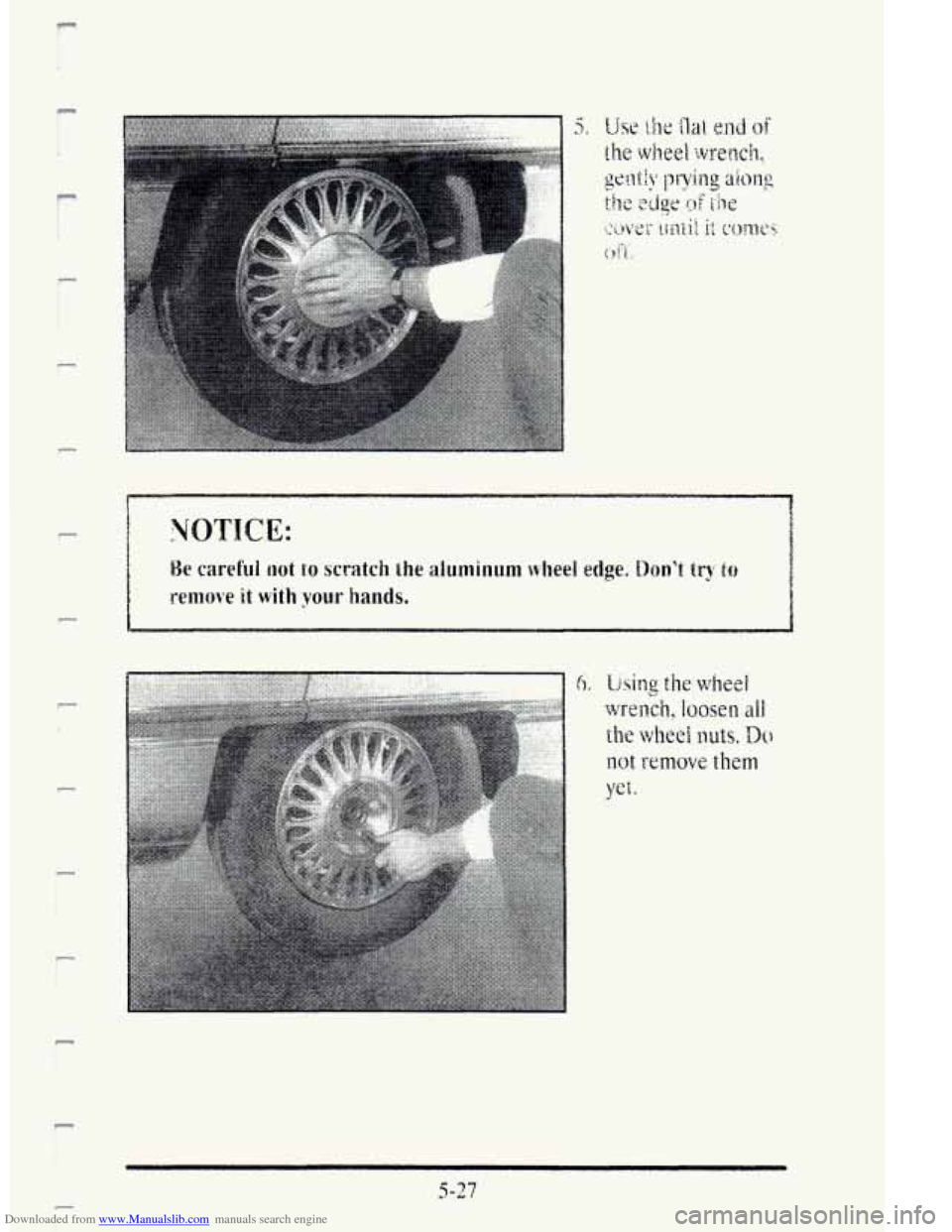 CADILLAC DEVILLE 1995 7.G Owners Manual Downloaded from www.Manualslib.com manuals search engine F I 1 
n 
F 
3, 
V0TIC.E: 
6. 
5-27 
t f   