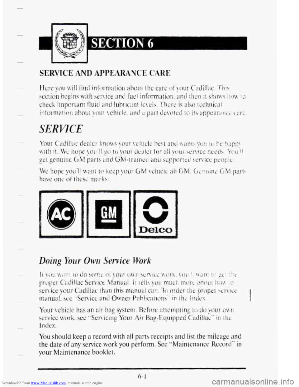CADILLAC DEVILLE 1995 7.G Owners Manual Downloaded from www.Manualslib.com manuals search engine 3   