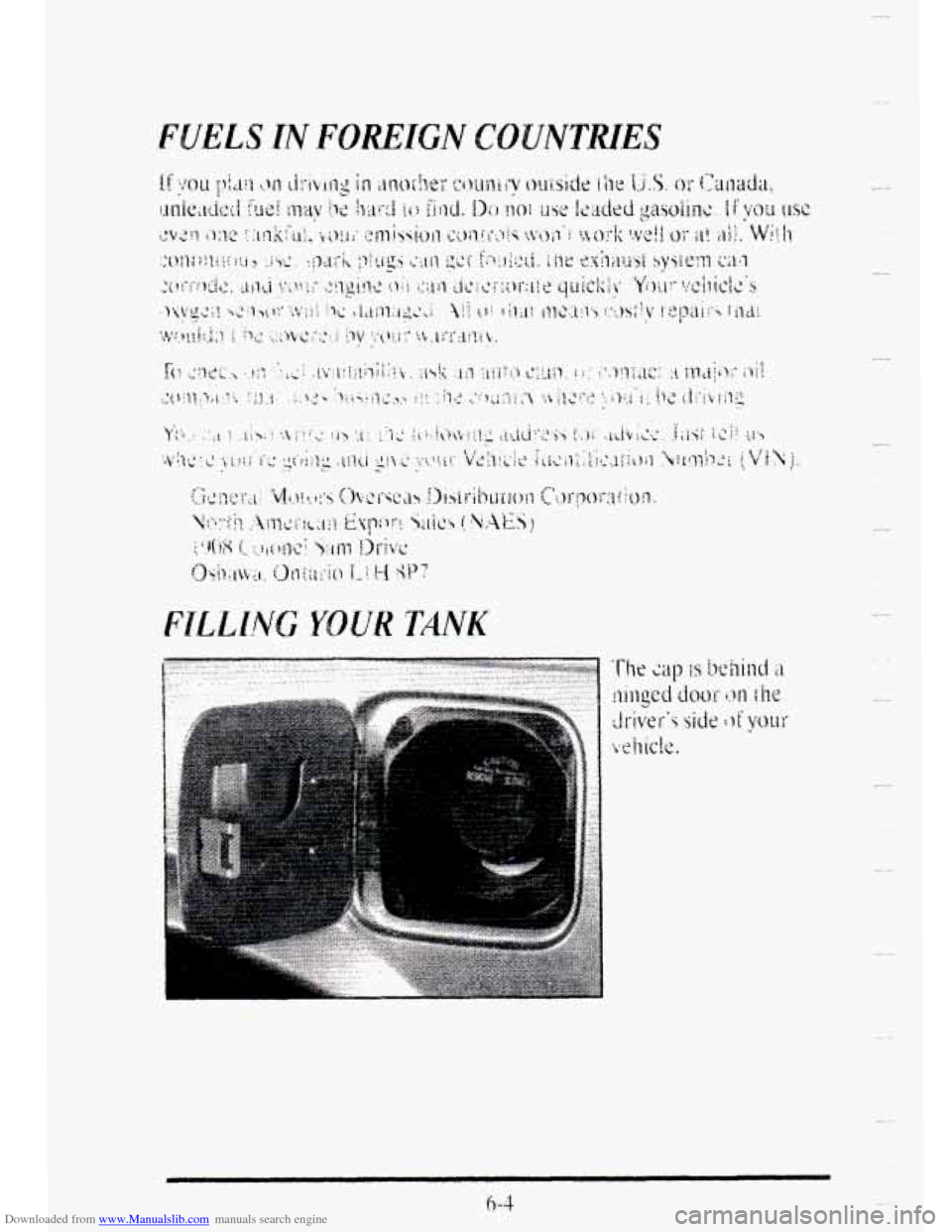 CADILLAC DEVILLE 1995 7.G Owners Manual Downloaded from www.Manualslib.com manuals search engine FUELS ..IN FOREIGN GOUNTHES 
I 
.. .... 
L.   