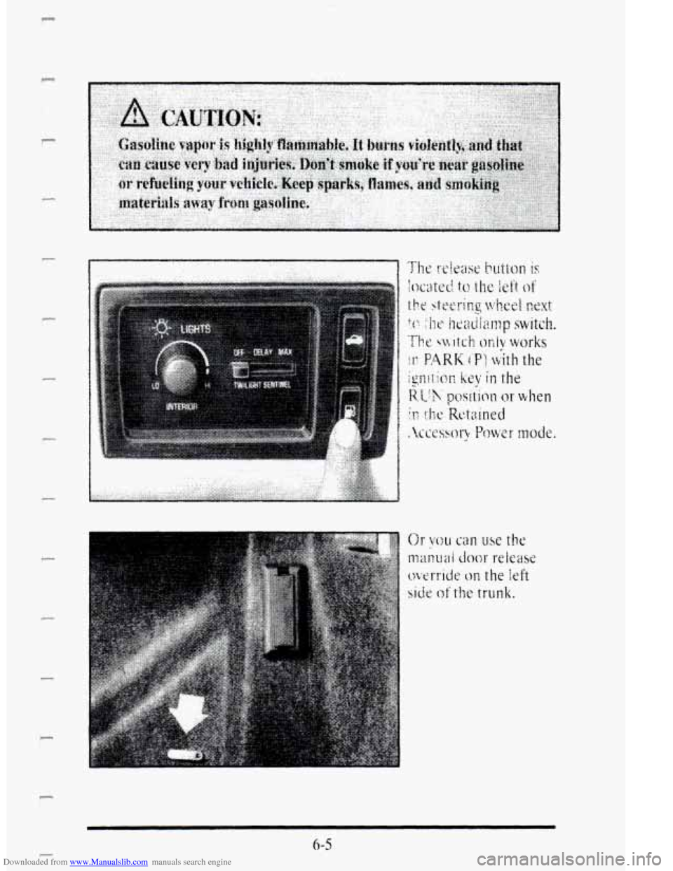 CADILLAC DEVILLE 1995 7.G Owners Manual Downloaded from www.Manualslib.com manuals search engine F 
f 
P 
F 
P 
6-5   
