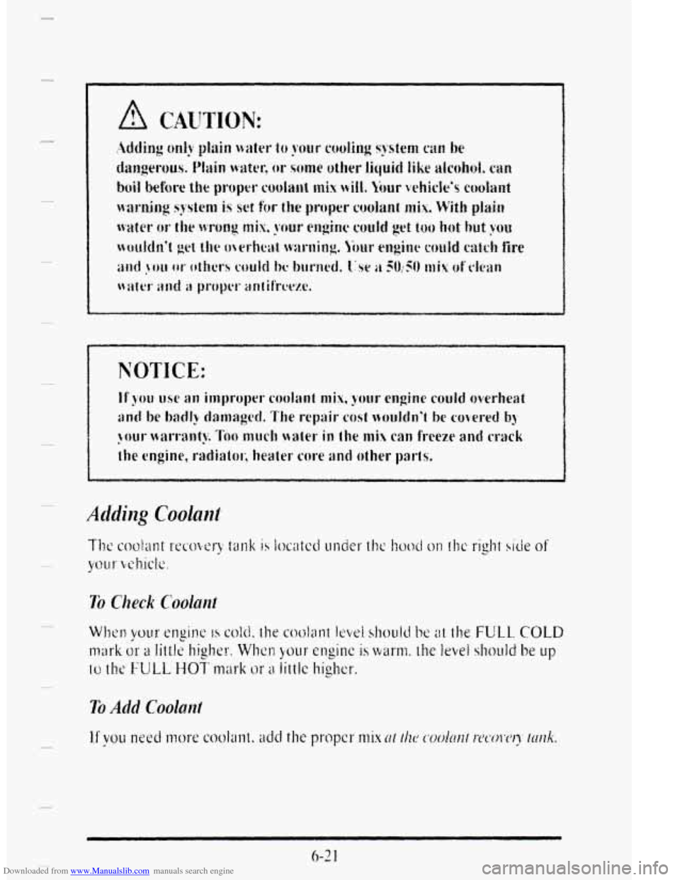 CADILLAC DEVILLE 1995 7.G Owners Manual Downloaded from www.Manualslib.com manuals search engine   