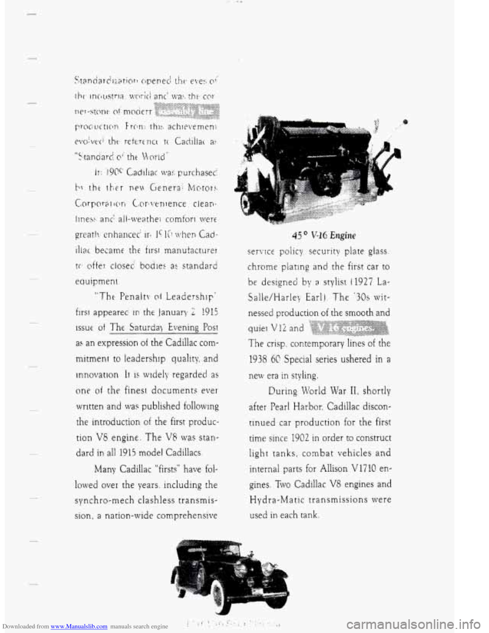 CADILLAC DEVILLE 1995 7.G Owners Manual Downloaded from www.Manualslib.com manuals search engine tc. offer dose2 bocilec a: standard
equipment.
"The Penaiti. ol Leadershly
first appearec;
in thr January 2, 1915
1ssuc of The Saturday CADILLAC DEVILLE 1995 7.G Owners Manual Downloaded from www.Manualslib.com manuals search engine tc. offer dose2 bocilec a: standard
equipment.
"The Penaiti. ol Leadershly
first appearec;
in thr January 2, 1915
1ssuc of The Saturday