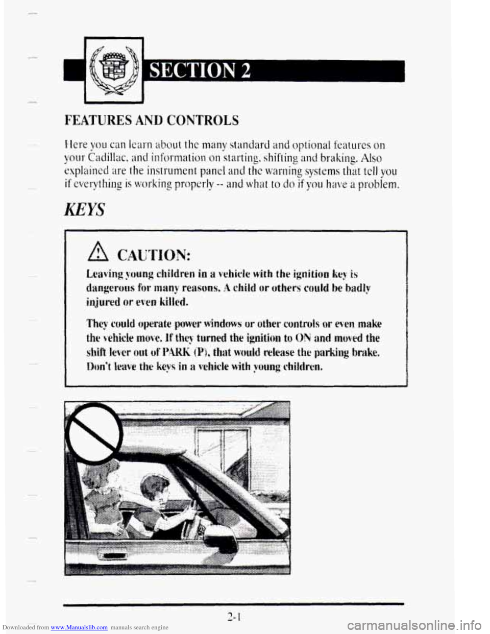 CADILLAC DEVILLE 1995 7.G Owners Manual Downloaded from www.Manualslib.com manuals search engine ~  ~~ FEATURES AND CONTROLS   