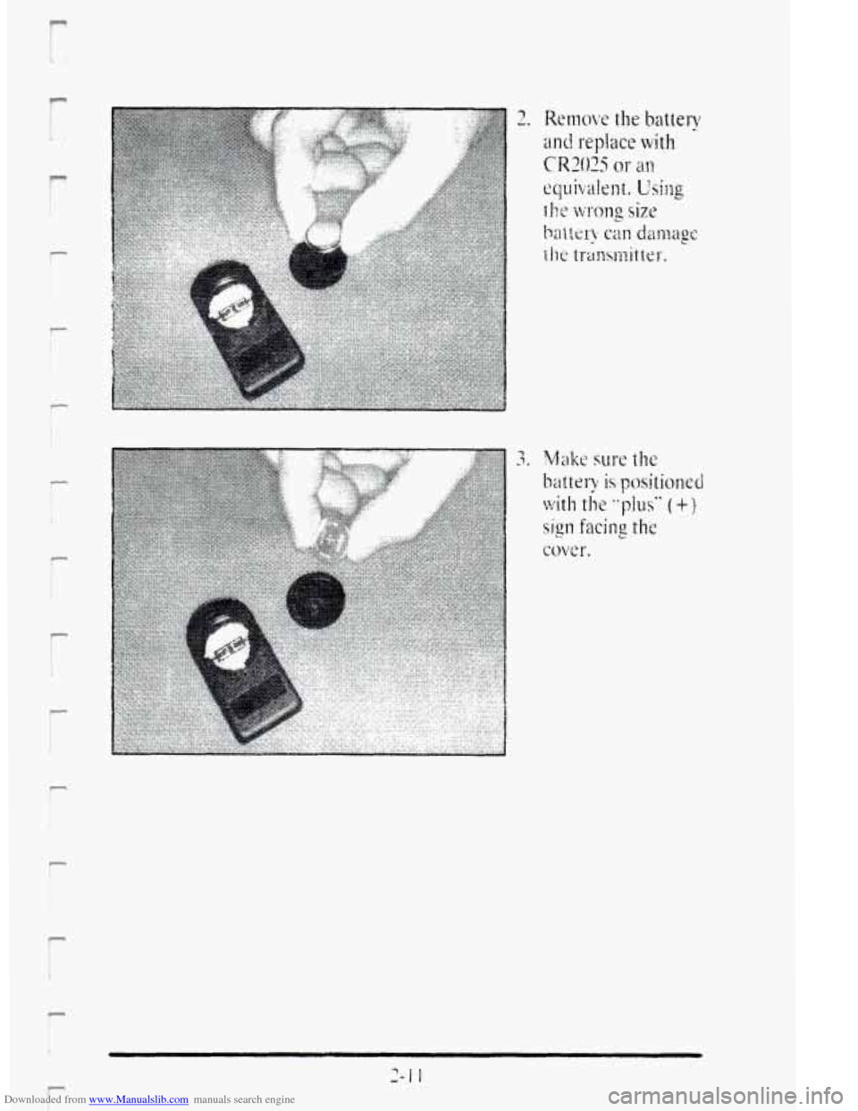 CADILLAC DEVILLE 1995 7.G Owners Manual Downloaded from www.Manualslib.com manuals search engine I 
r ! 
r 
P 1 
3 A. 
r 
r 
2-1 1   