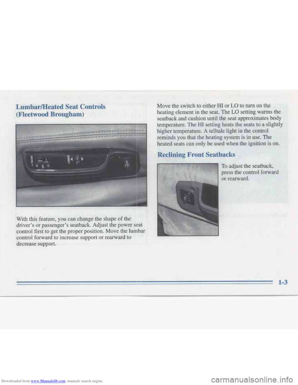 CADILLAC FLEETWOOD 1995 2.G Owners Manual Downloaded from www.Manualslib.com manuals search engine   