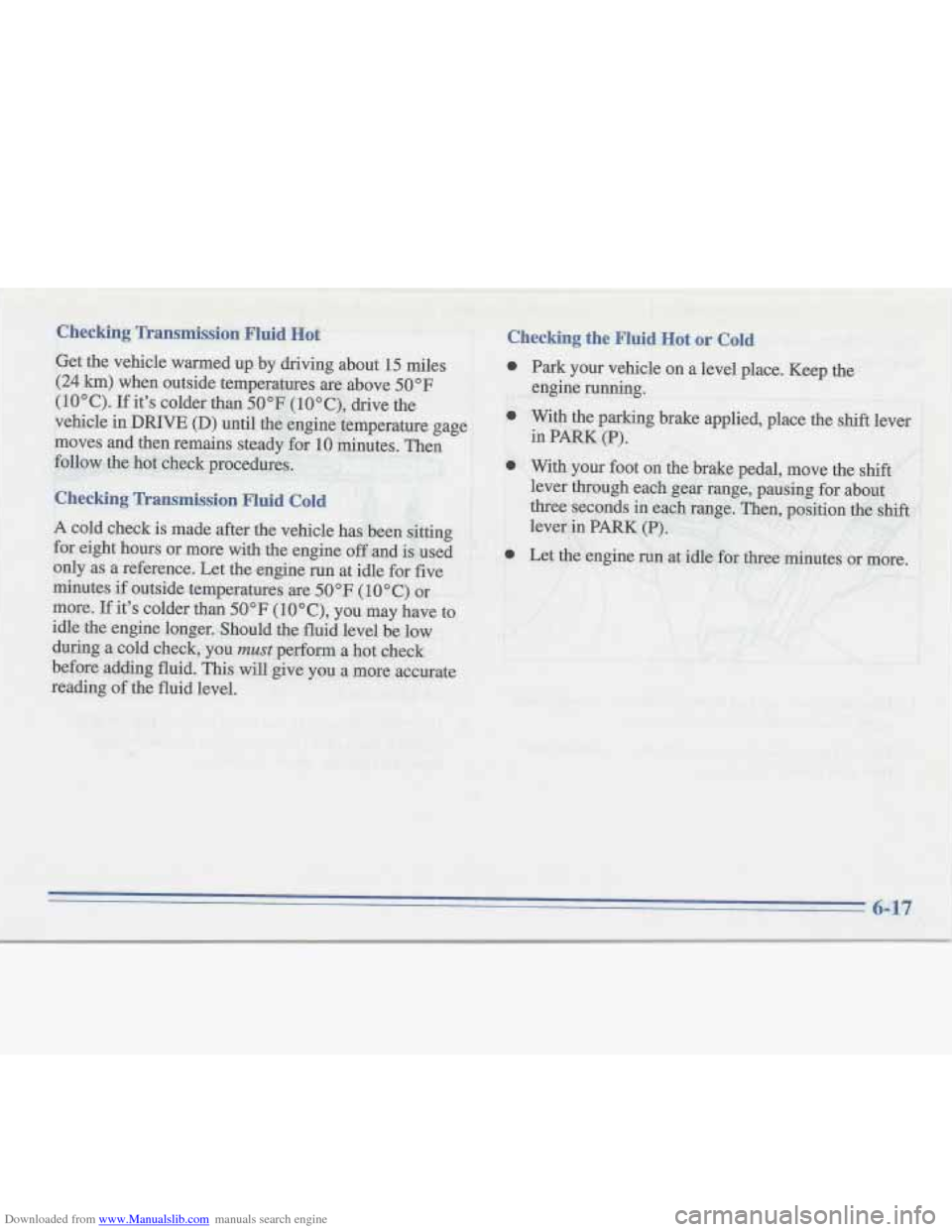 CADILLAC FLEETWOOD 1995 2.G Owners Manual Downloaded from www.Manualslib.com manuals search engine   