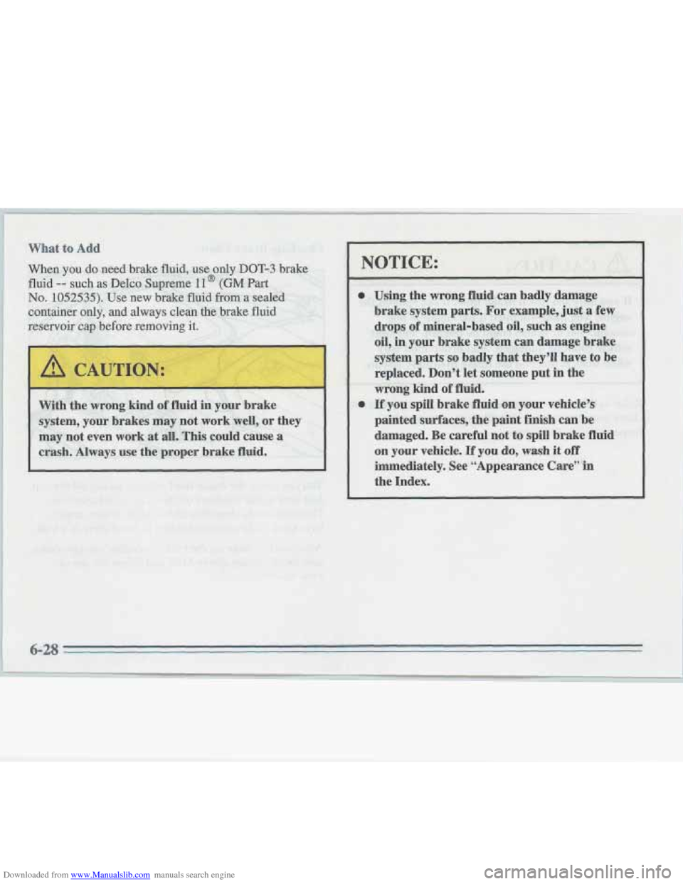 CADILLAC FLEETWOOD 1995 2.G Owners Manual Downloaded from www.Manualslib.com manuals search engine 1 
NOTICE 
I 
I   