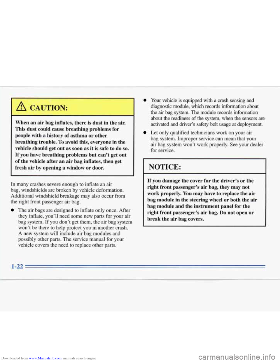 CADILLAC FLEETWOOD 1995 2.G Owners Manual Downloaded from www.Manualslib.com manuals search engine ,;A 1 .’. , . . :AU$ZON:
‘U ‘r, ’? ’, ,~ c- ,,
,-,A . , , - ., ,-. , p, <, ;i 7 ~ - ~~~~~ ~~ ~ ~
When an air bag inflates, th CADILLAC FLEETWOOD 1995 2.G Owners Manual Downloaded from www.Manualslib.com manuals search engine ,;A 1 .’. , . . :AU$ZON:
‘U ‘r, ’? ’, ,~ c- ,,
,-,A . , , - ., ,-. , p, <, ;i 7 ~ - ~~~~~ ~~ ~ ~
When an air bag inflates, th