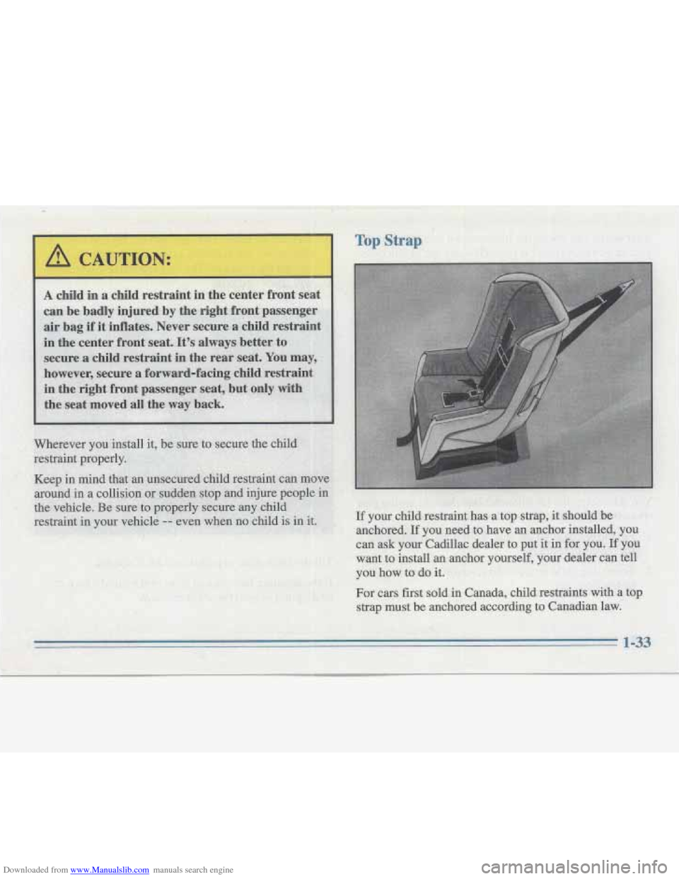 CADILLAC FLEETWOOD 1995 2.G Owners Manual Downloaded from www.Manualslib.com manuals search engine   