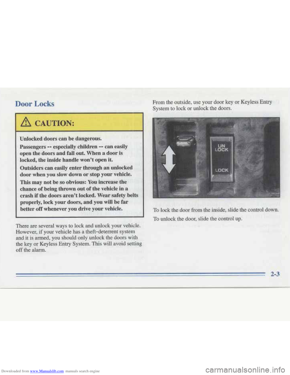 CADILLAC FLEETWOOD 1995 2.G Owners Manual Downloaded from www.Manualslib.com manuals search engine   