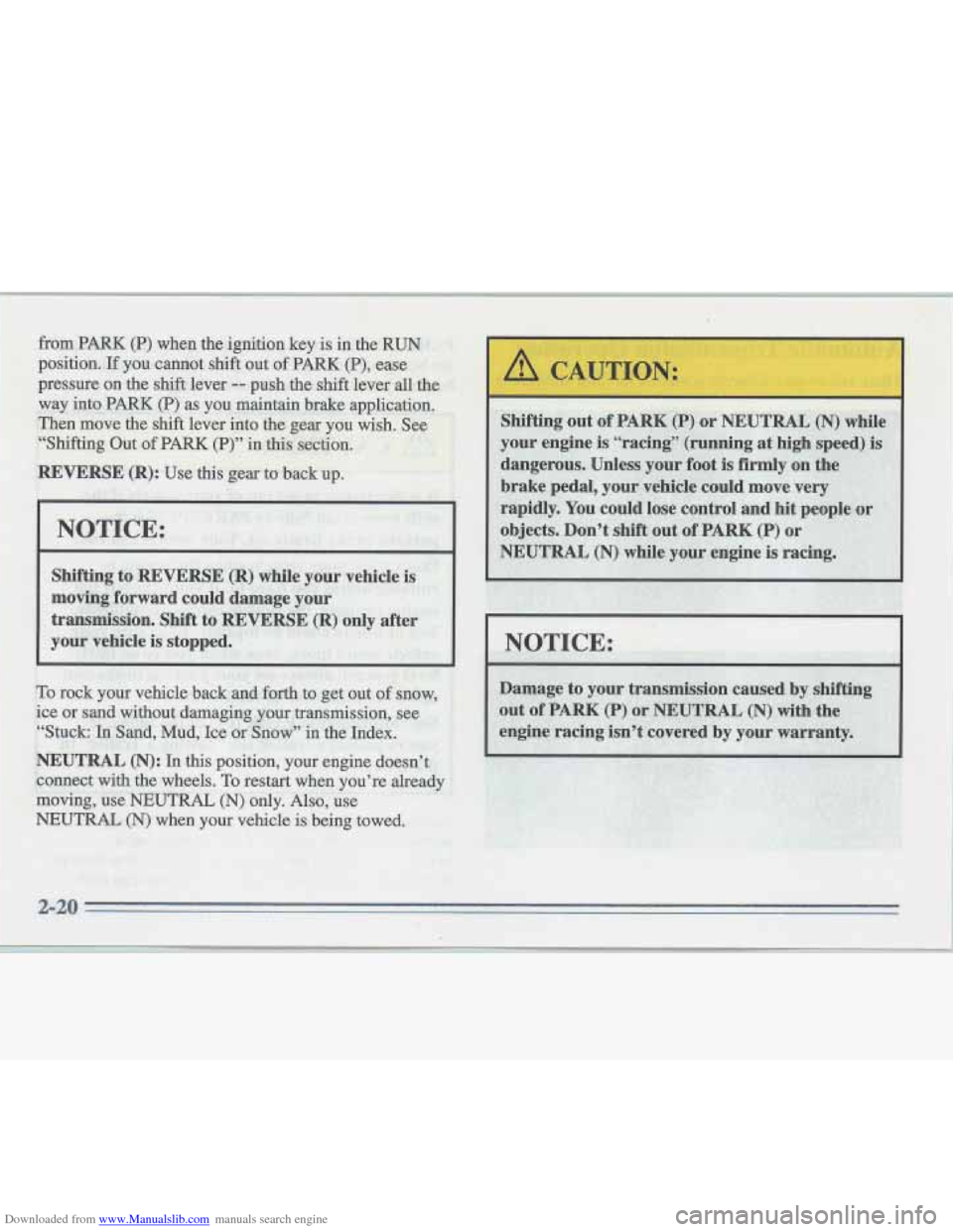 CADILLAC FLEETWOOD 1995 2.G Owners Manual Downloaded from www.Manualslib.com manuals search engine   