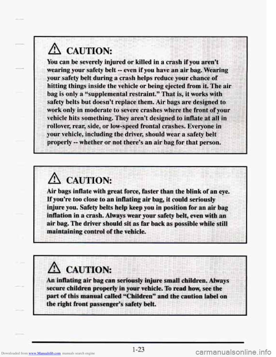 CADILLAC SEVILLE 1995 4.G Owners Manual Downloaded from www.Manualslib.com manuals search engine   