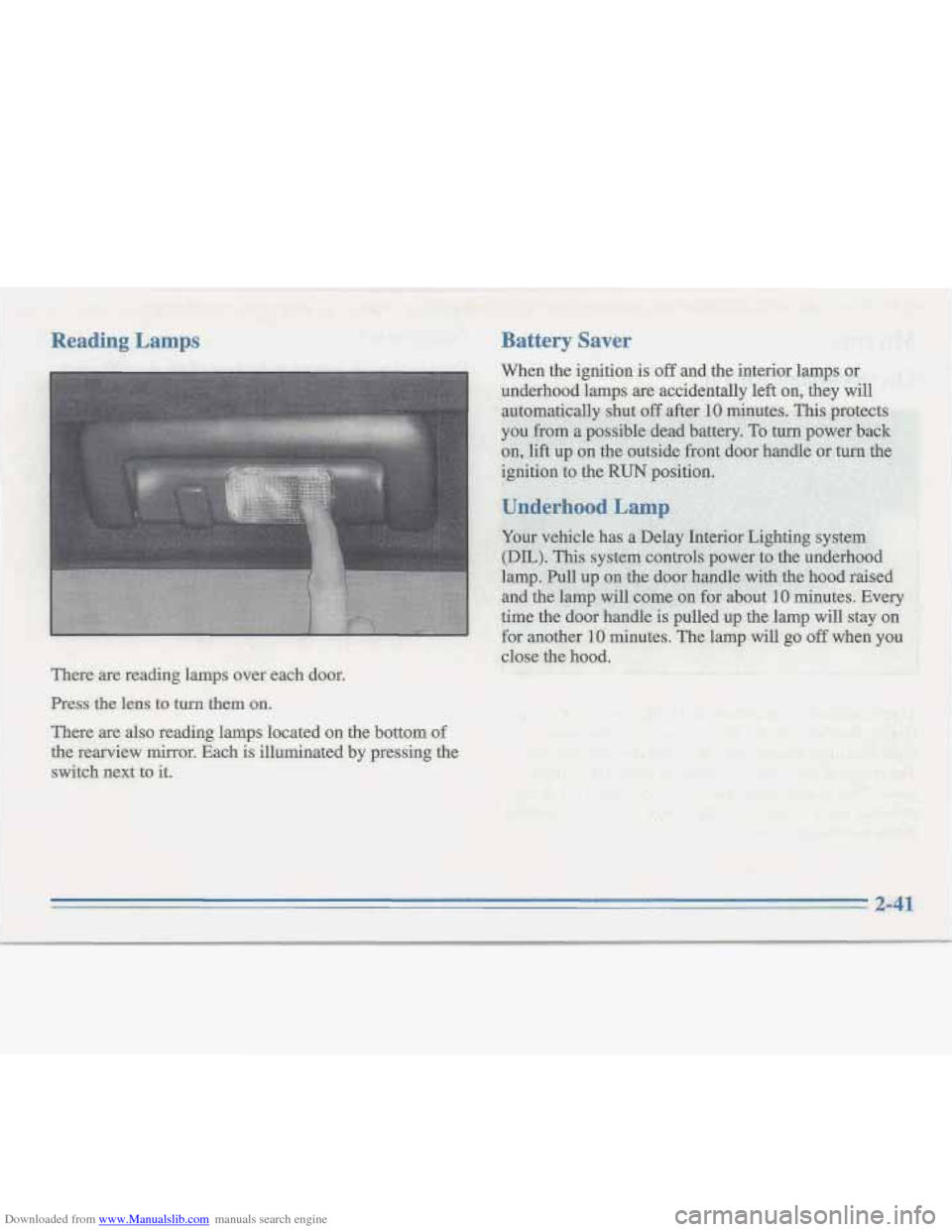 CADILLAC FLEETWOOD 1996 2.G Owners Manual Downloaded from www.Manualslib.com manuals search engine I I 
I I   