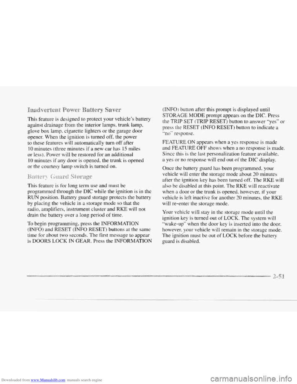 CADILLAC SEVILLE 1997 4.G Owners Manual Downloaded from www.Manualslib.com manuals search engine c
c-
~~~~~~~~~~~~~~~..~ Po\wr=
This feature is designed to protect your vehicles battery
against drainage from the interior lamps, CADILLAC SEVILLE 1997 4.G Owners Manual Downloaded from www.Manualslib.com manuals search engine c
c-
~~~~~~~~~~~~~~~..~ Po\wr=
This feature is designed to protect your vehicles battery
against drainage from the interior lamps,