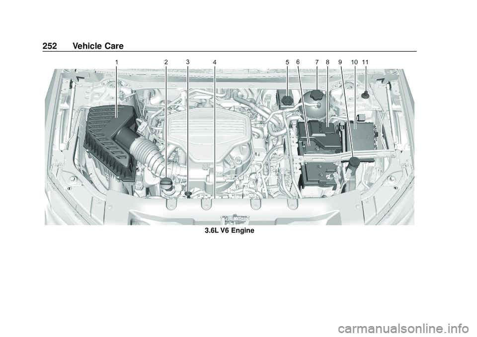 CHEVROLET BLAZER 2020  Owners Manual Chevrolet Blazer Owner Manual (GMNA-Localizing-U.S./Canada/Mexico-
13557845) - 2020 - CRC - 3/24/20
252 Vehicle Care
3.6L V6 Engine 