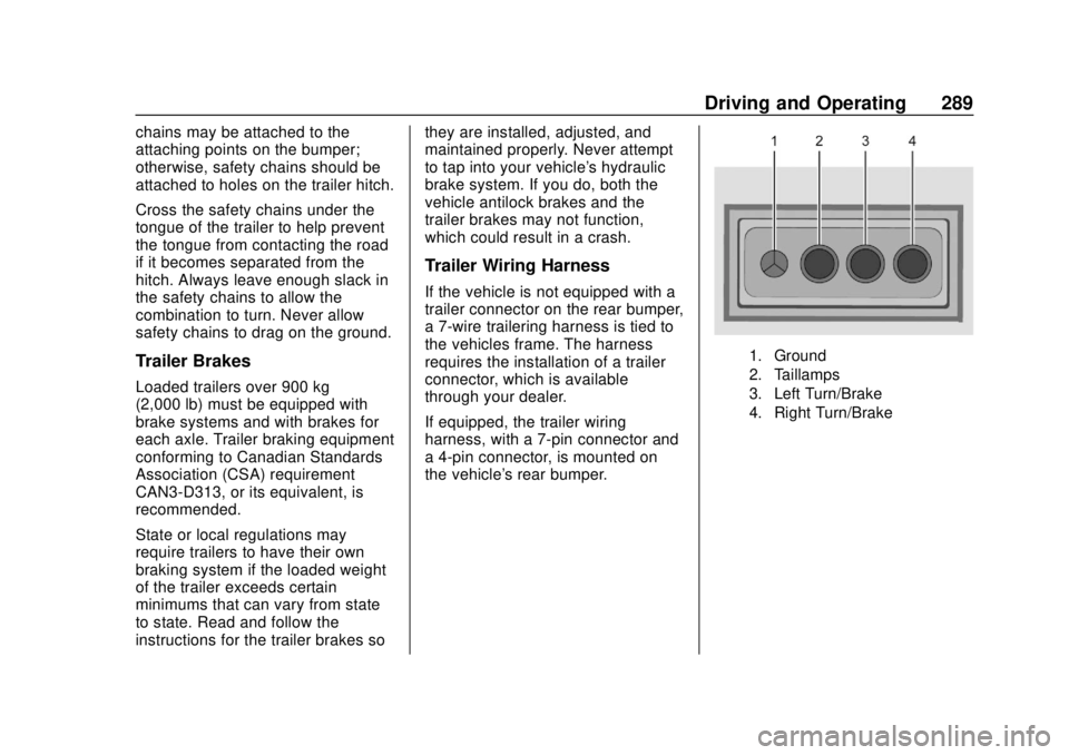 CHEVROLET SILVERADO 2019 Owners Manual Chevrolet Silverado Owner Manual (GMNA-Localizing-U.S./Canada/Mexico-
1500-11698642) - 2019 - CRC - 2/20/19
Driving and Operating 289
chains may be attached to the
attaching points on the bumper;
othe CHEVROLET SILVERADO 2019 Owners Manual Chevrolet Silverado Owner Manual (GMNA-Localizing-U.S./Canada/Mexico-
1500-11698642) - 2019 - CRC - 2/20/19
Driving and Operating 289
chains may be attached to the
attaching points on the bumper;
othe