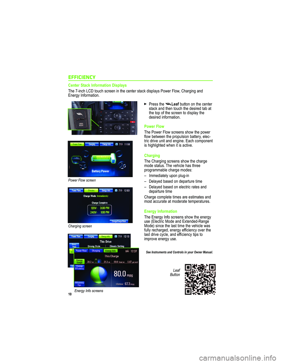 CHEVROLET VOLT 2011  Get To Know Guide 
E FFIC IE N CY
 ,5 :, 8 " :( *2 5 -6 84 (:06 5  09 7 3( ?9
( 41  5: /4  "   @; A/4  ? />1 1: 5:  @4 1 / 1 :@1 > ? @- /7 0 5? < 8- E? $ ;C 1>  8; C    4->3 5: 3 - :0
 :1>3 E : 2; >9 -@5;