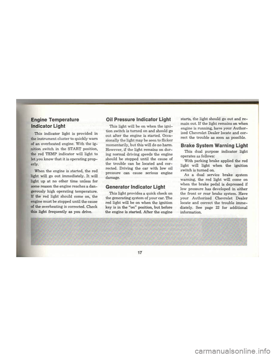 CHEVROLET CAMARO 1969  Owners Manual 