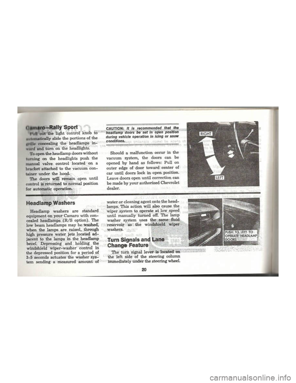 CHEVROLET CAMARO 1969  Owners Manual 