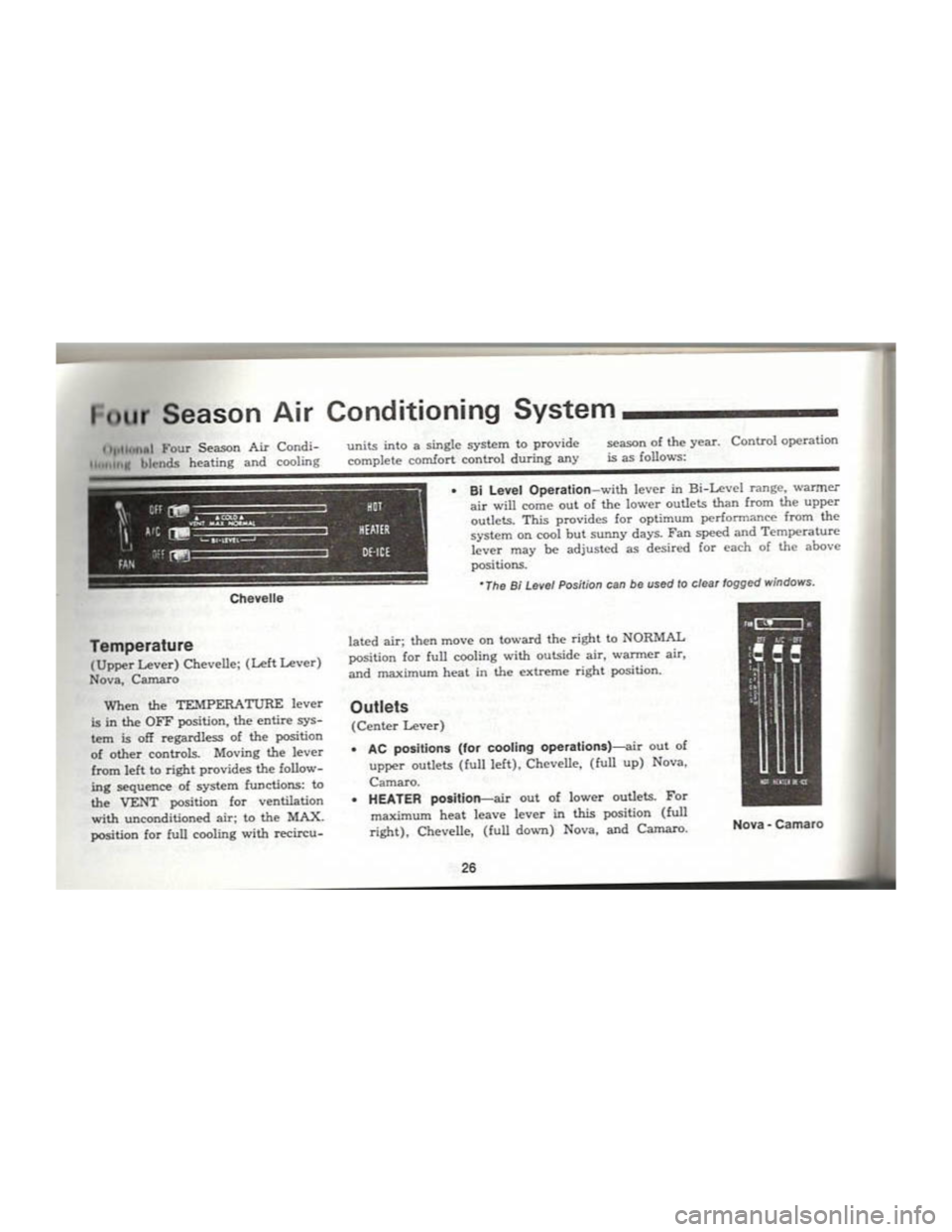 CHEVROLET CAMARO 1969  Owners Manual 