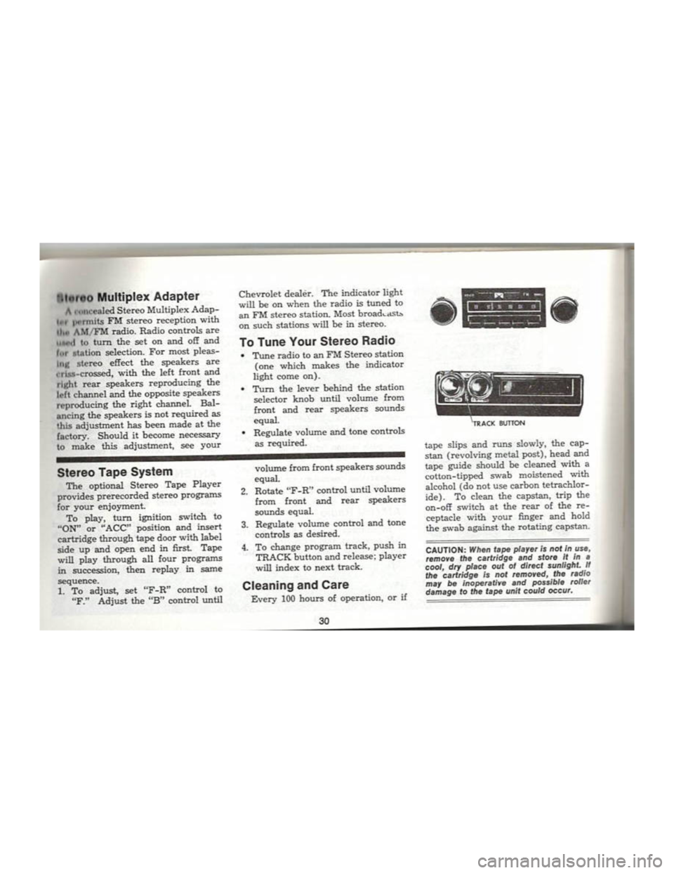 CHEVROLET CAMARO 1969  Owners Manual 