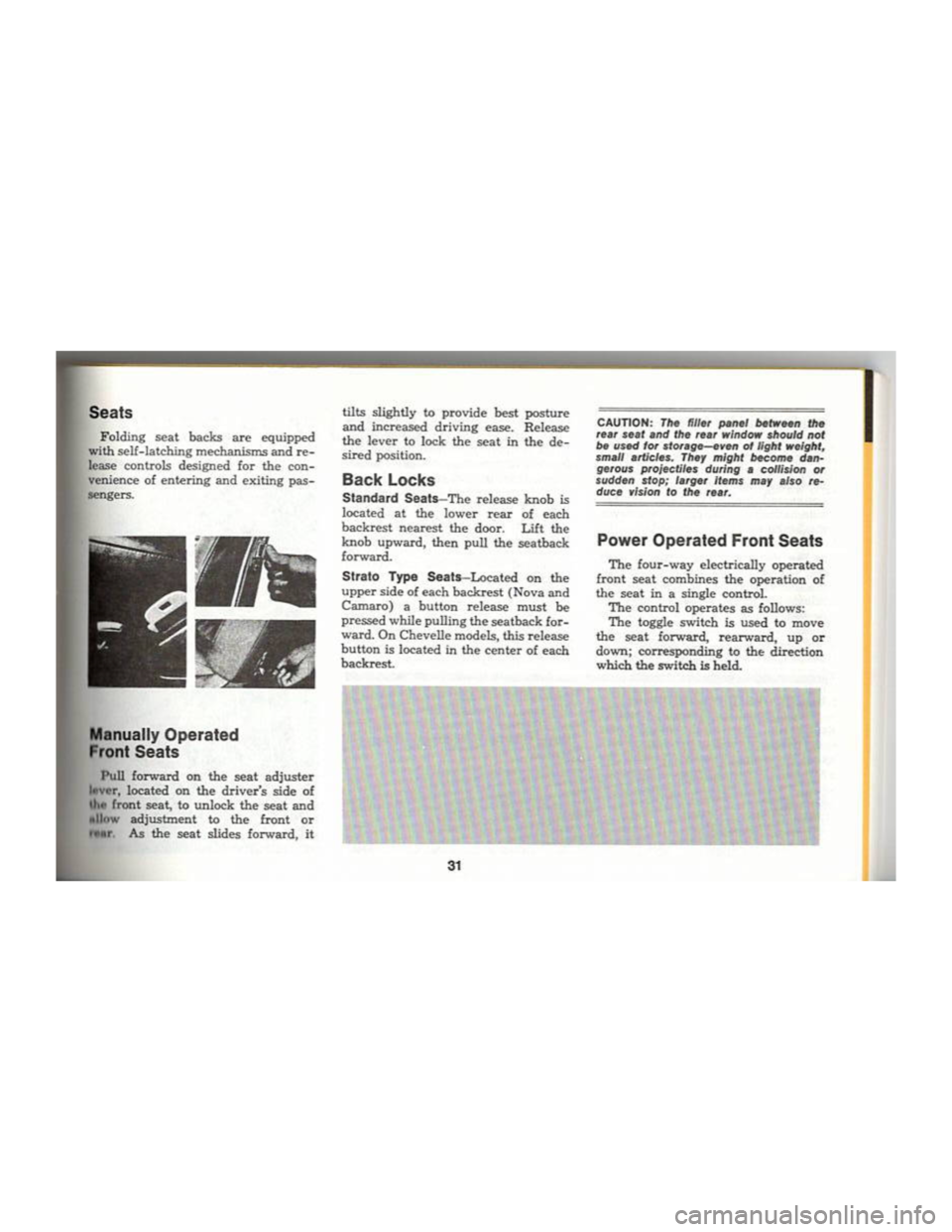 CHEVROLET CAMARO 1969  Owners Manual 