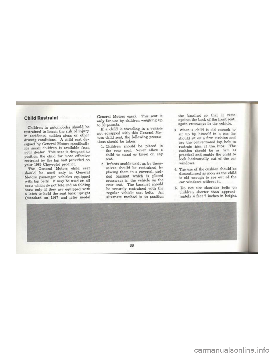 CHEVROLET CAMARO 1969  Owners Manual 