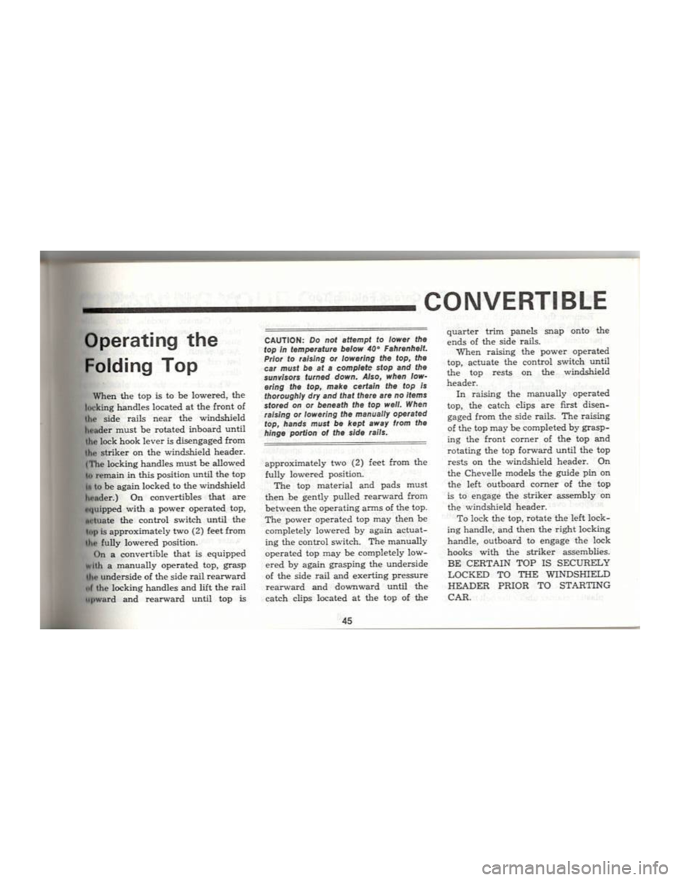 CHEVROLET CAMARO 1969  Owners Manual 