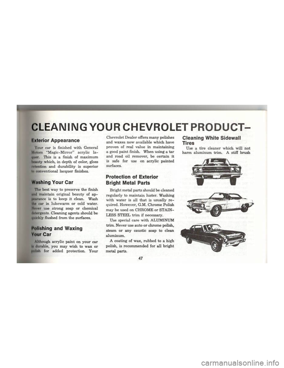CHEVROLET CAMARO 1969  Owners Manual 