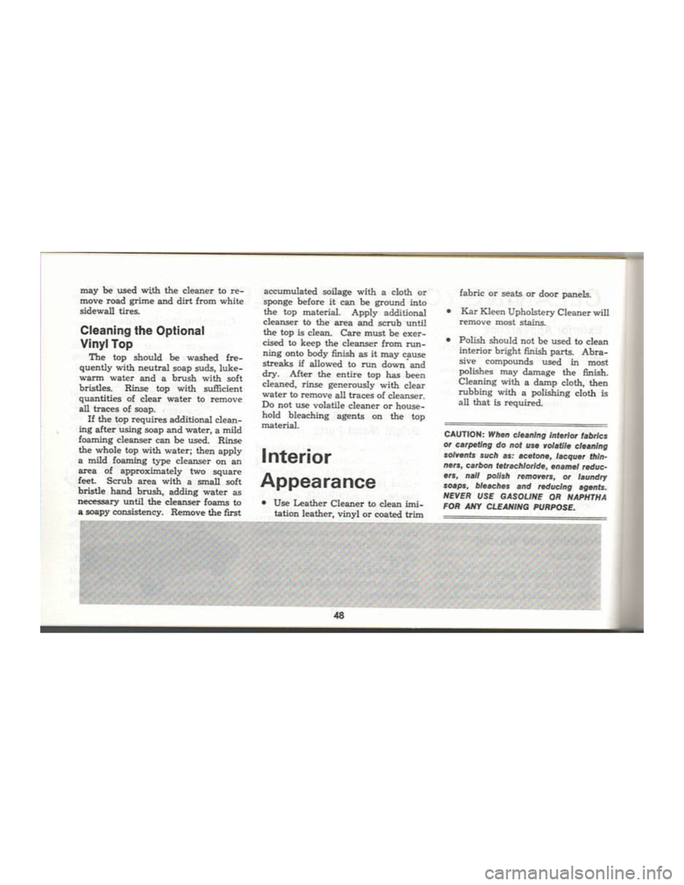 CHEVROLET CAMARO 1969  Owners Manual 