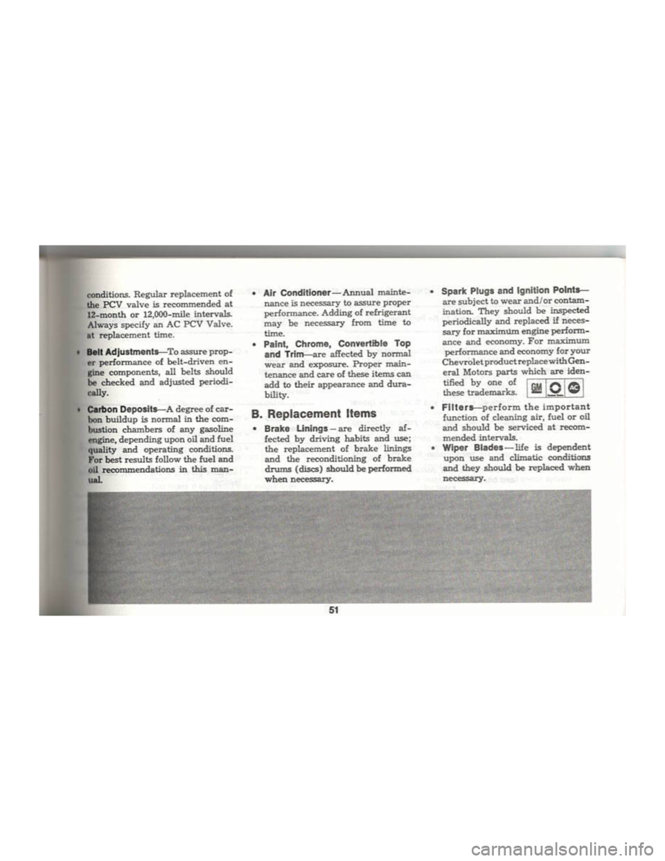 CHEVROLET CAMARO 1969  Owners Manual 