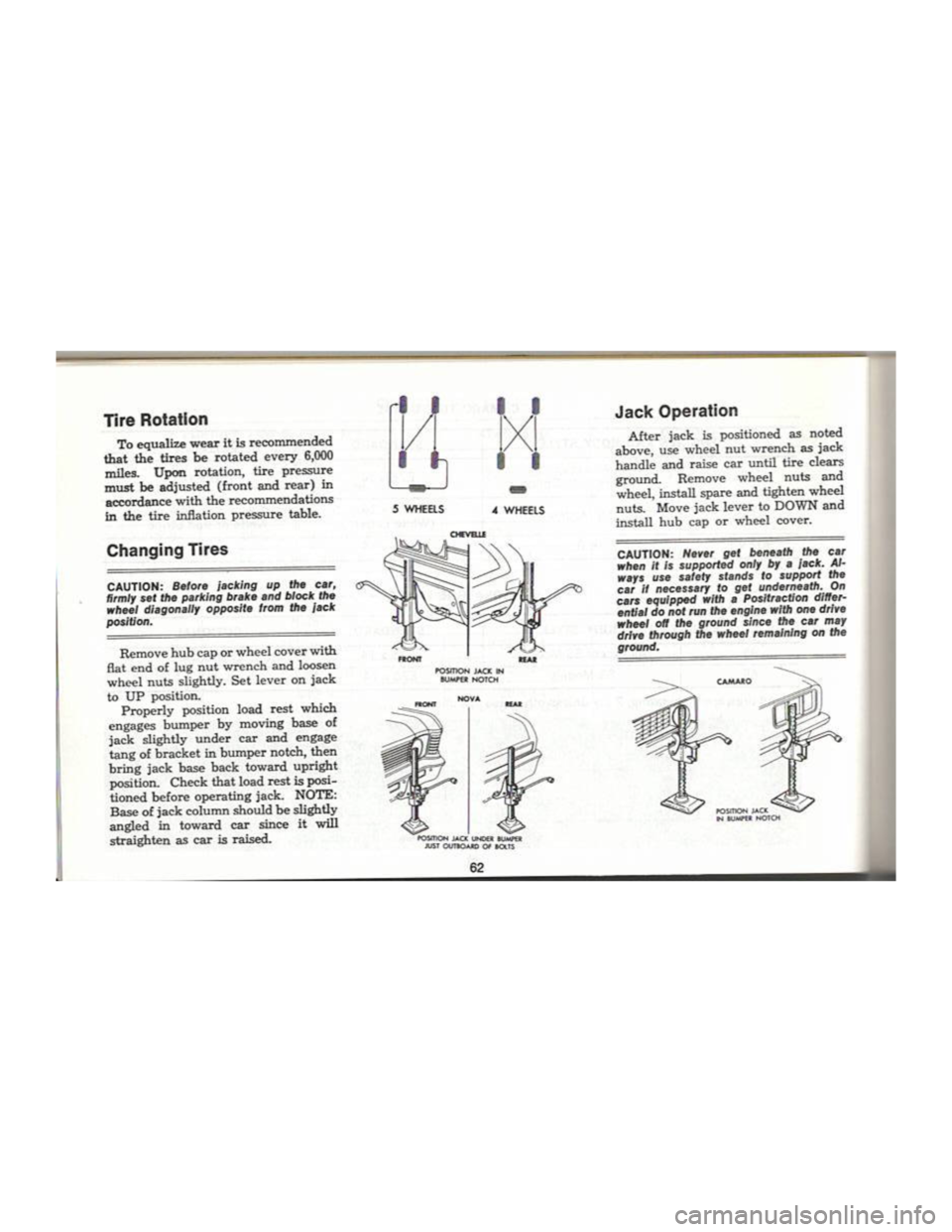 CHEVROLET CAMARO 1969  Owners Manual 