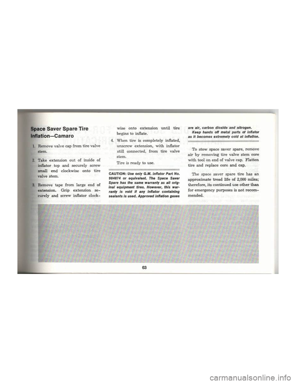 CHEVROLET CAMARO 1969  Owners Manual 
