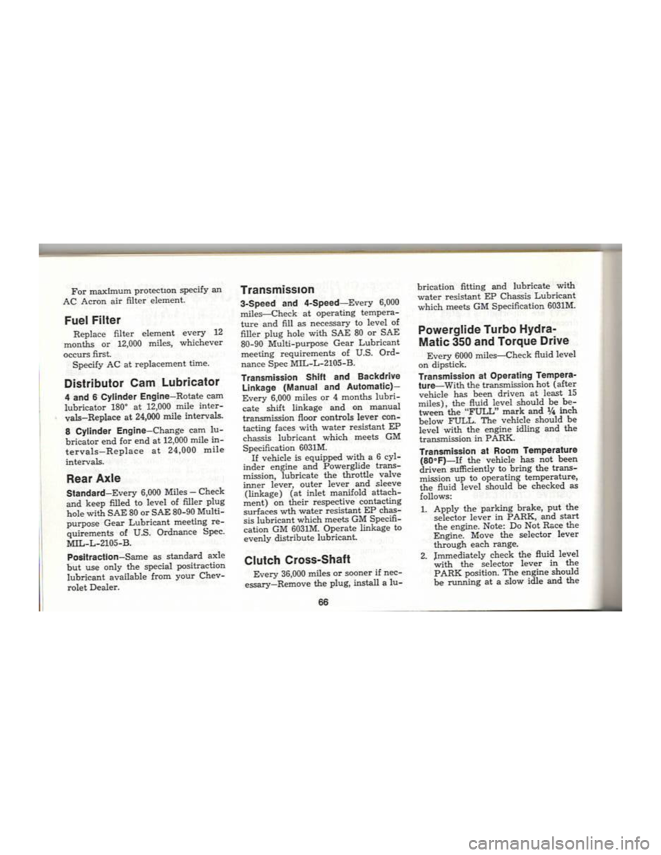 CHEVROLET CAMARO 1969  Owners Manual 