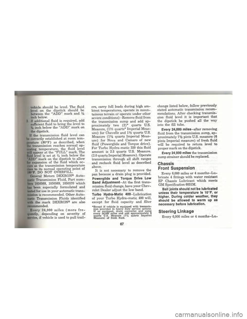 CHEVROLET CAMARO 1969  Owners Manual 
