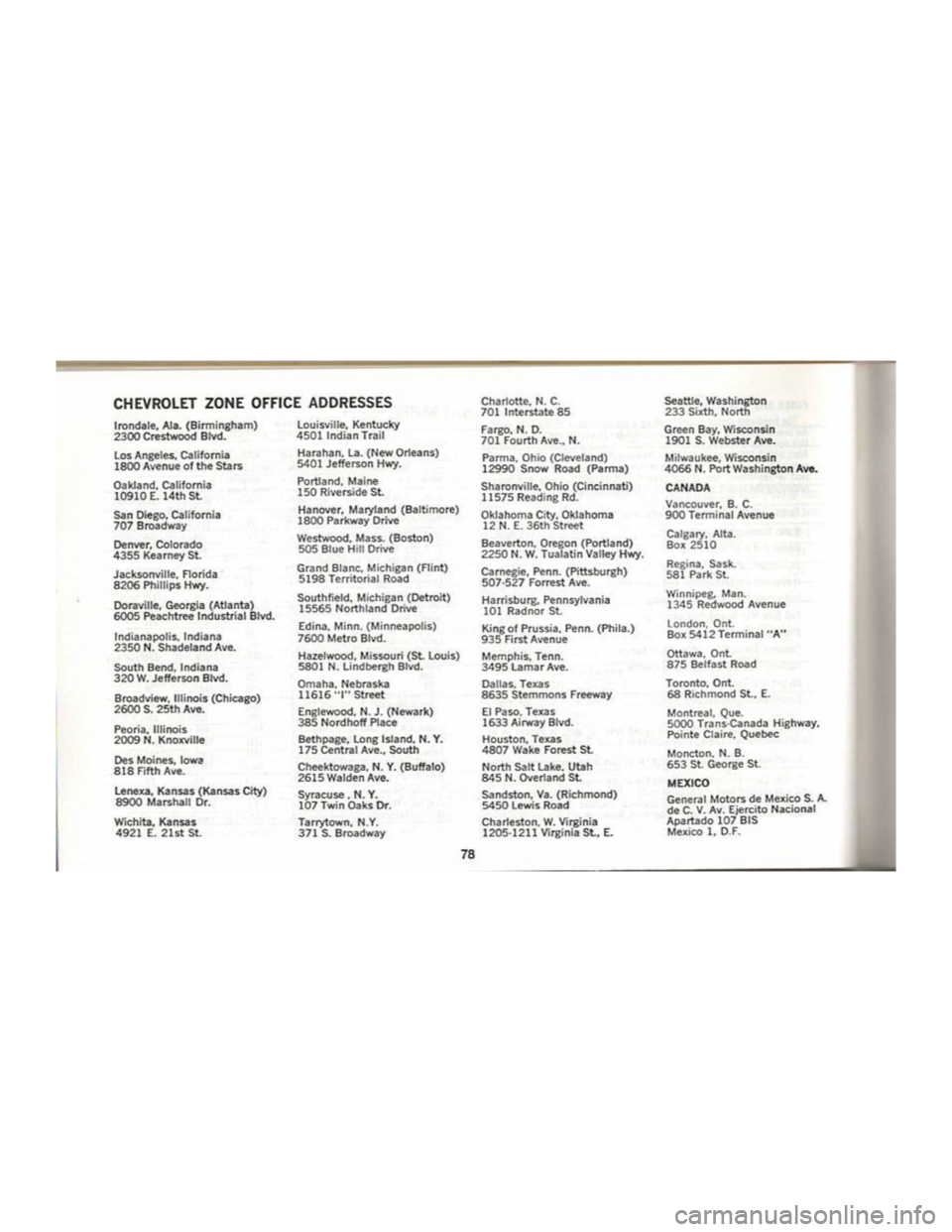 CHEVROLET CAMARO 1969  Owners Manual 