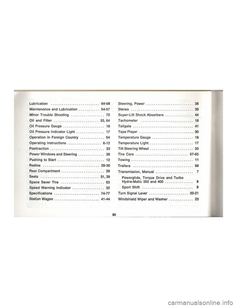 CHEVROLET CAMARO 1969  Owners Manual 