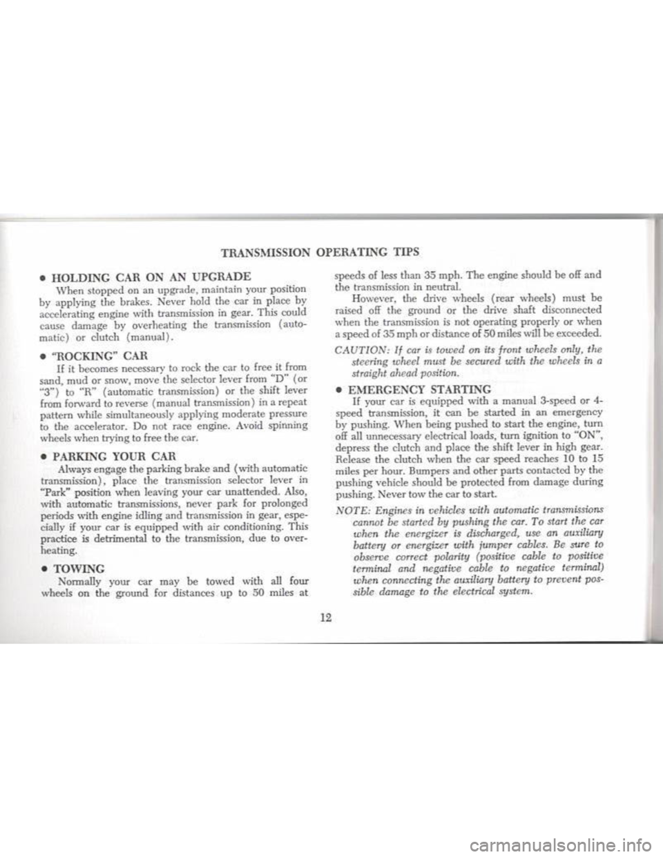 CHEVROLET CAMARO 1968  Owners Manual 